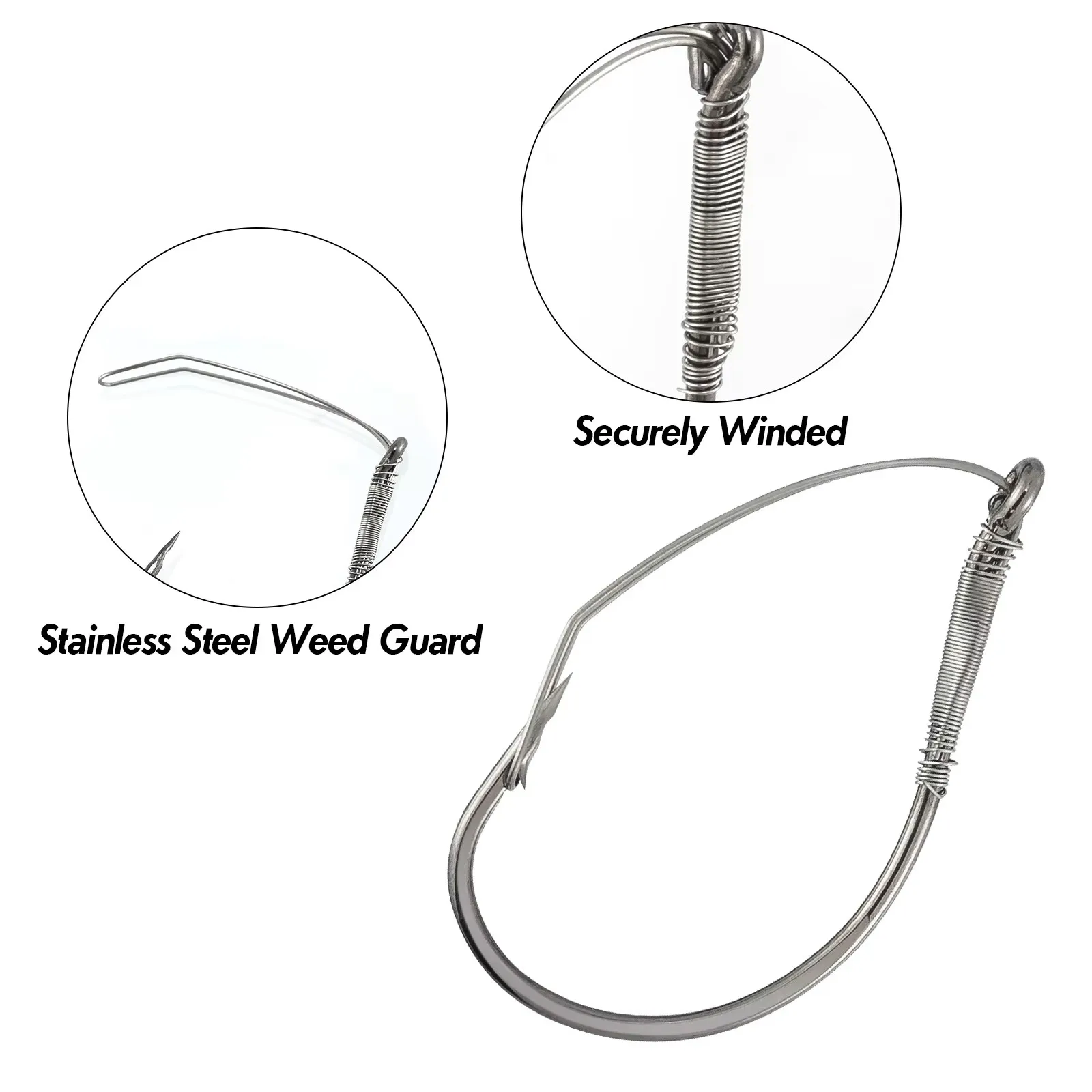 FishTrip-anzuelos de aparejo loco sin malezas, anzuelo loco de tiro caído, anzuelo circular de pescado para gusano suave y aparejo Neko, pesca de lubina, agua salada - imagen 4