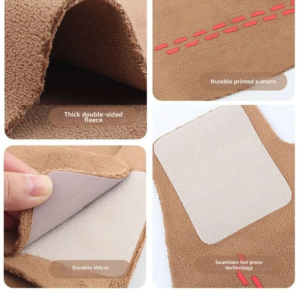 Rodillera cálida de lana de doble cara, Protector de rodilla grueso con retención de calor, rodillera cálida a prueba de viento para piernas frías antiguas - imagen 4