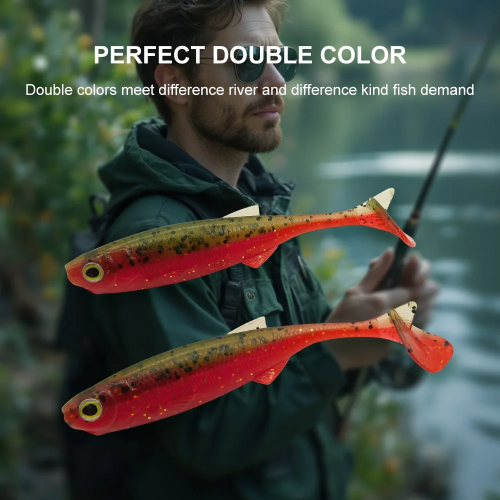 ESFISHING 2025 nuevo señuelo suave acción Shad 75mm cebo de pesca Peche para perca, Lucio, lubina, agua salada - imagen 2