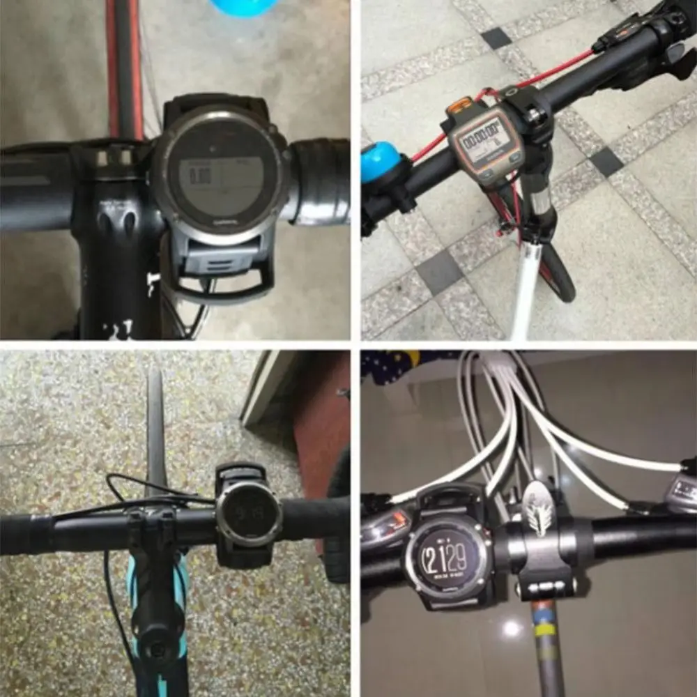 Nuevo soporte de plástico para reloj de bicicleta, diseño ergonómico ligero de liberación rápida, soporte para manillar de bicicleta negro para Garmin Forerunner - imagen 2