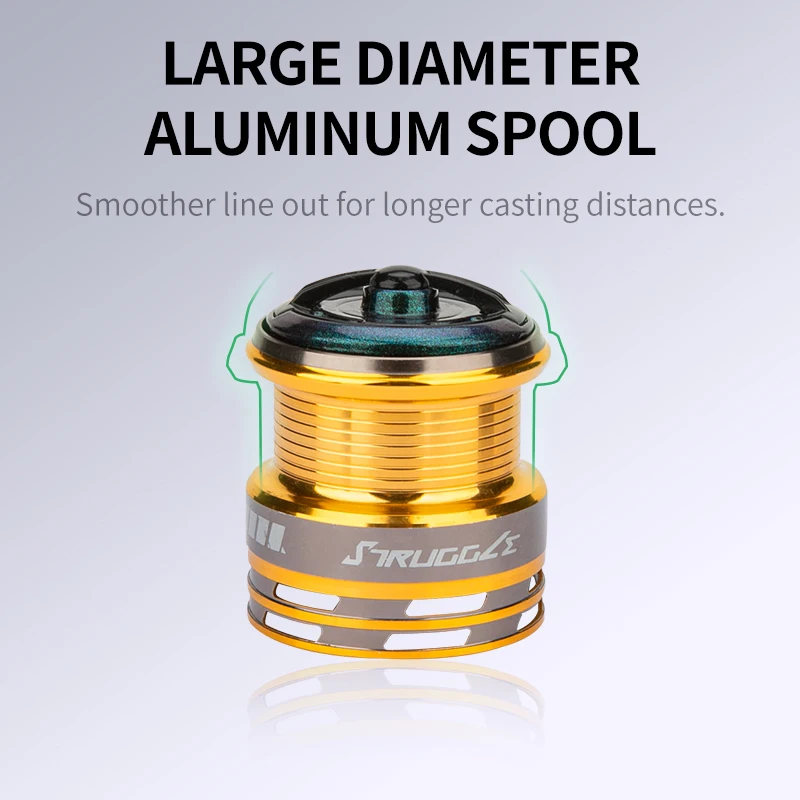 Carrete giratorio CEMREO serie 1000/2000 mango de Metal con soporte de carrete 5,2: 1 carrete de equipo de pesca para CORREA de pesca - imagen 5