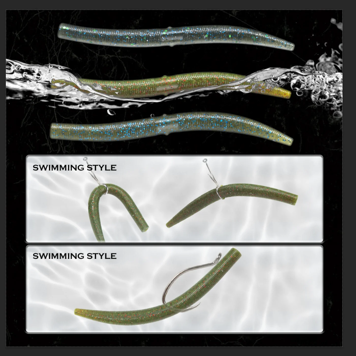 Hunthouse-señuelo de pesca suave, 105mm, 5g, 10 unidades/bolsa, gusano Senko, cebo Artificial de plástico para lubina, aparejos de pesca de agua salada/agua dulce - imagen 4