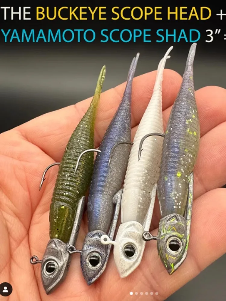 YAMAMOTO-cebos de pesca Scope Shad, señuelos blandos para lubina, popular en los EE. UU., 3 pulgadas, 7,6 cm, 10 unids/lote por paquete - imagen 3