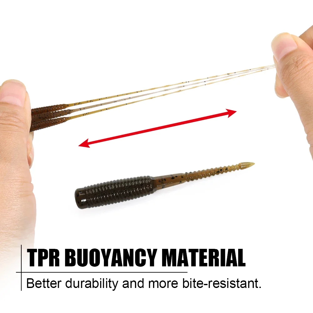 Spinpoler 3,5 cm Ajing gusano suave señuelo de pesca Rockfish TPR flotante Swimbaits luz nocturna plantilla de hielo cebos artificiales lubina 20 unids/pack - imagen 3