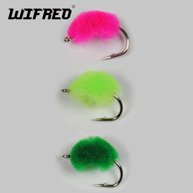 Wifreo-Mosca de huevo Bug para trucha, pesca de salmón, naranja, verde, rojo, amarillo, negro, blanco, Color Chartreuse, 8 unidades, #12