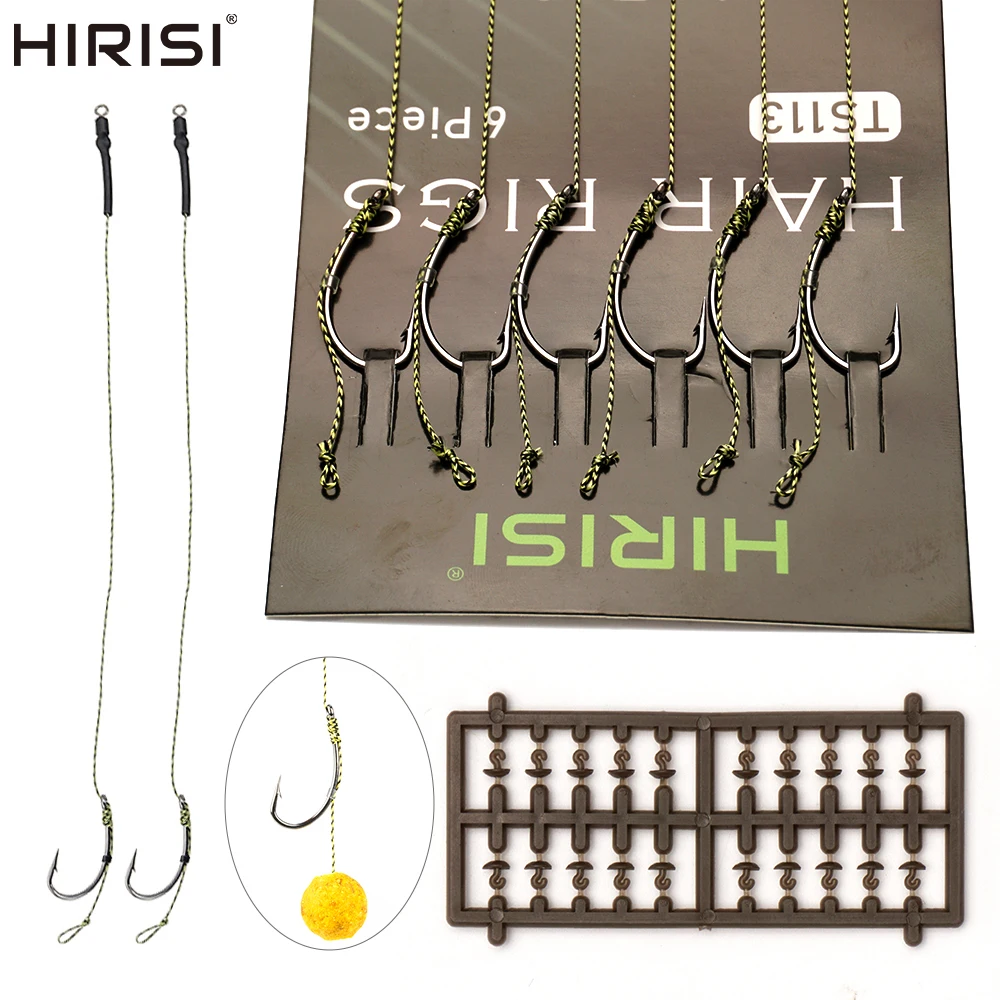 Hirisi Ready Made – Kit de aparejos para carpa con 6 anzuelos de púas
