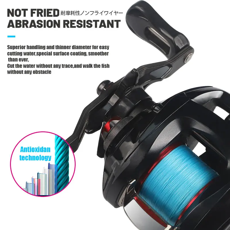 ZUKIBO-sedal trenzado de 8 hebras para pesca, hilo de PE ultrasuave de 200M, azul, resistente al desgaste, para agua salada - imagen 5