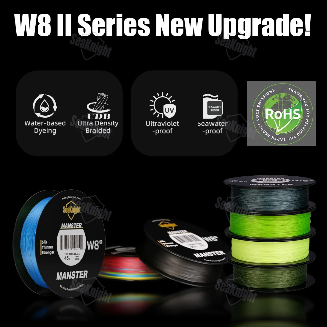 SeaKnight-línea de pesca trenzada de 8 hebras, línea de PE, tecnología de gran angular avanzada, pesca en agua dulce y salada, serie W8 II - imagen 2
