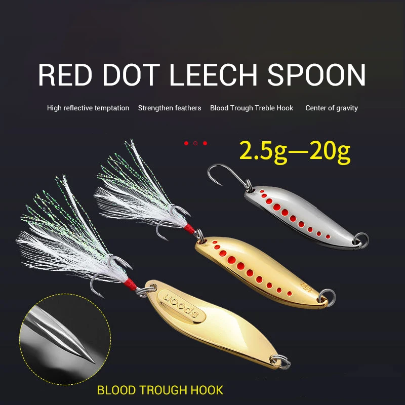 Señuelos de Pesca Wobbler Spinner, cebo Artificial de 2,5g-25g con cuchara de Metal, lubina, sanguijuela dura, lentejuelas, trucha - imagen 2