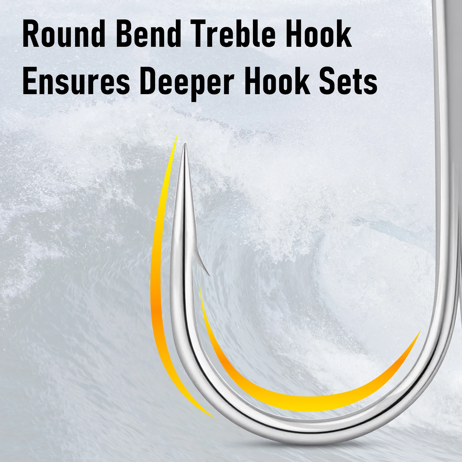 # 16- # Anzuelo triple de curvatura redonda 8/0, anzuelos de pesca triples, anzuelo Stinger de repuesto para Crankbait Spinner, bagre, Walleye, trucha, salmón - imagen 5