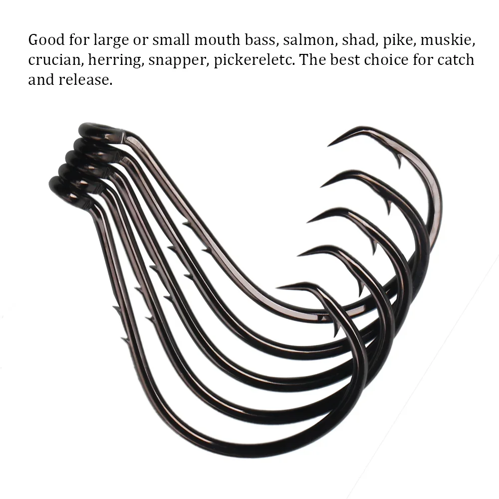 Wifreo-anzuelo circular de pulpo de 5 piezas, aparejos de pesca de acero de alto carbono, accesorios para lubina, salmón, Lucio - imagen 5