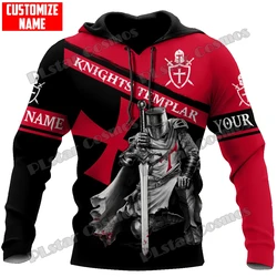 Sudadera con Capucha QDY21 Caballeros Templarios 3D Unisex Otoño