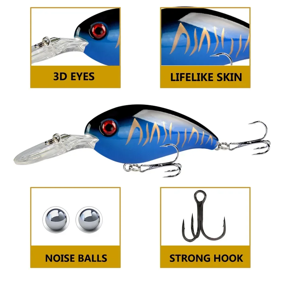 1 Uds señuelo de Pesca Minnow 100mm14g cebo duro Topwater Wobbler Jig cebo Crankbait carpa lubina rayada Pesca aparejos de Pesca SwimBait - imagen 2