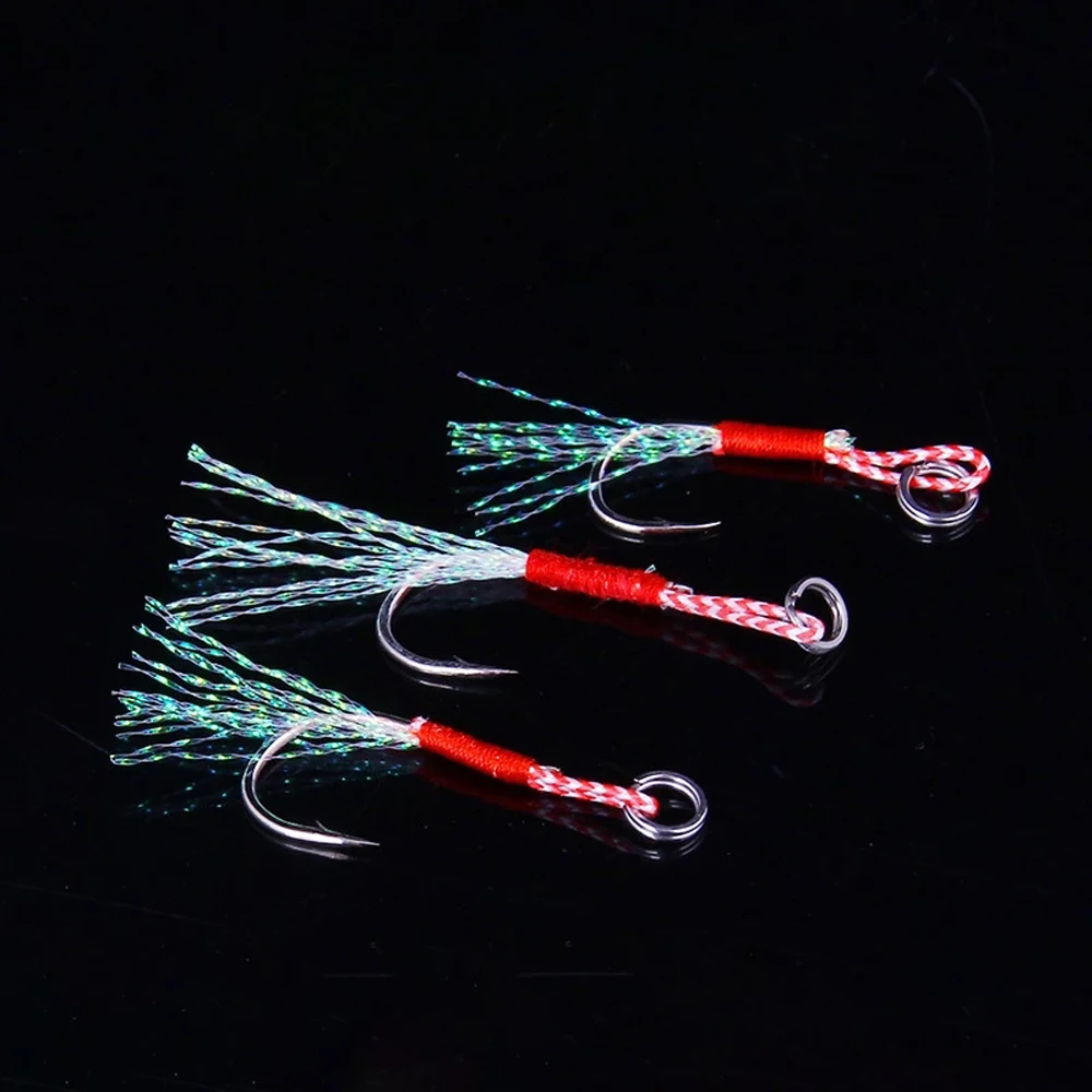 Anzuelo de carpa, señuelo de pesca, anzuelo de plumas, anzuelo de púas, anzuelos de plantilla individuales, anzuelo de cabeza de plantilla, anzuelos de asistencia, anzuelo de pesca Jigging - imagen 5