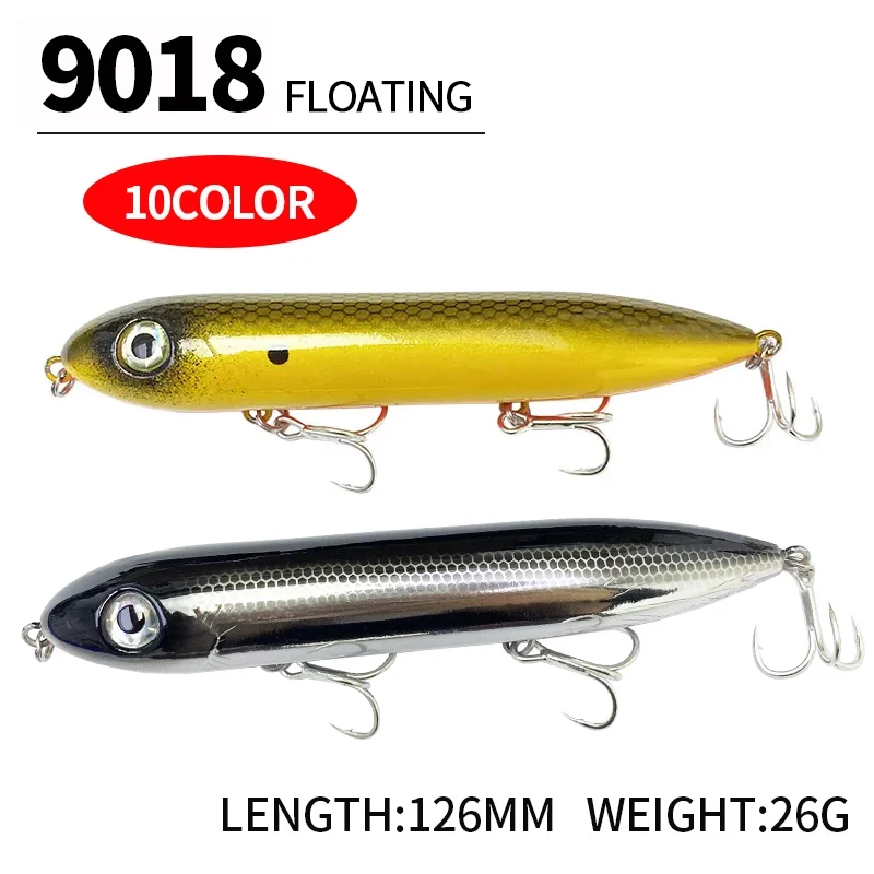 Señuelos de Pesca con lápiz flotante grande, 126mm, 26g, cebo Artificial de agua superior, Wobbler de Pesca para carpa, equipo de Swimbait para caminar al perro - imagen 3