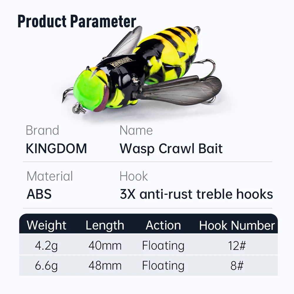 Kingdom Wasp Crawl Swimbait flotante para lucio - imagen 2
