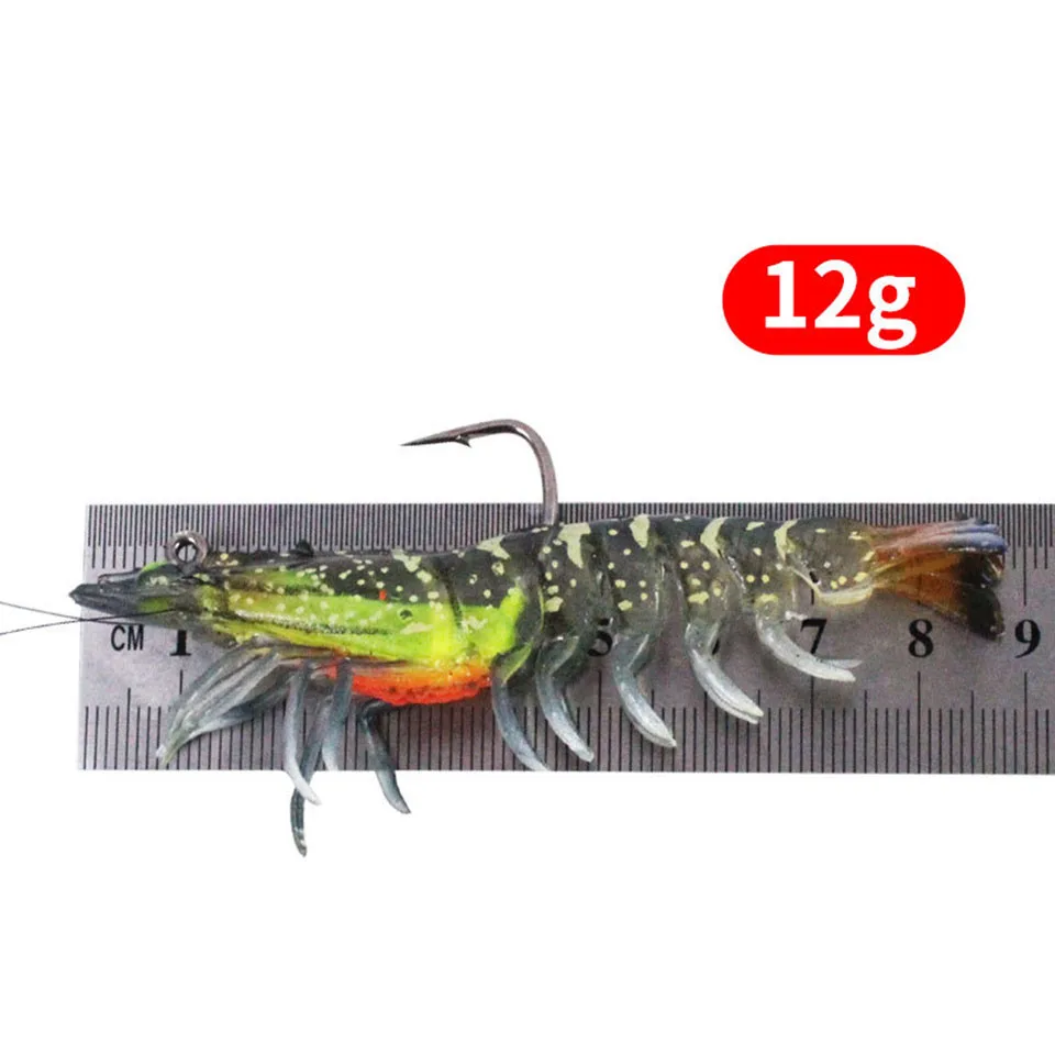 Juego de cebos luminosos de silicona para camarones, anzuelos de 8cm y 9cm, señuelo de pesca Artificial, aparejos Wobblers, 1 unidad - imagen 4