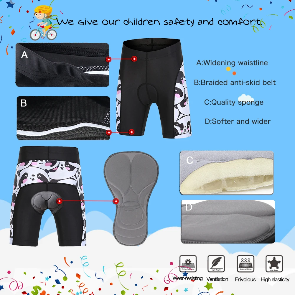 Maillot ciclismo verano niña panda con pantalón corto acolchado - imagen 2