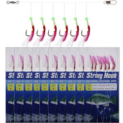 Sabiki Glow anzuelos 8-15 con giratorio – Aparejo de pesca