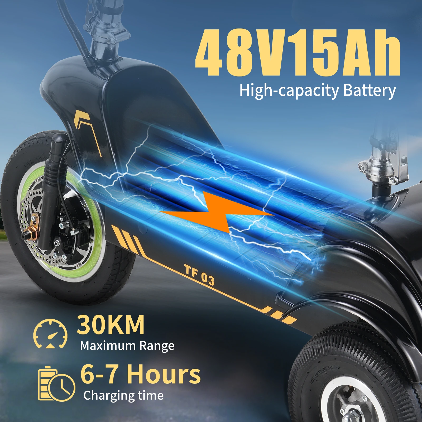 Patinete Eléctrico Plegable 3 Ruedas TWOFISH para Adultos - imagen 3