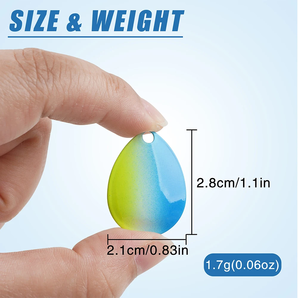 15 Uds señuelo de pesca Spinner cuchillas cuchara de Metal señuelo Walleye Rig accesorios DIY para Spinnerbait Buzzbait señuelo de lubina aparejos de pesca - imagen 2