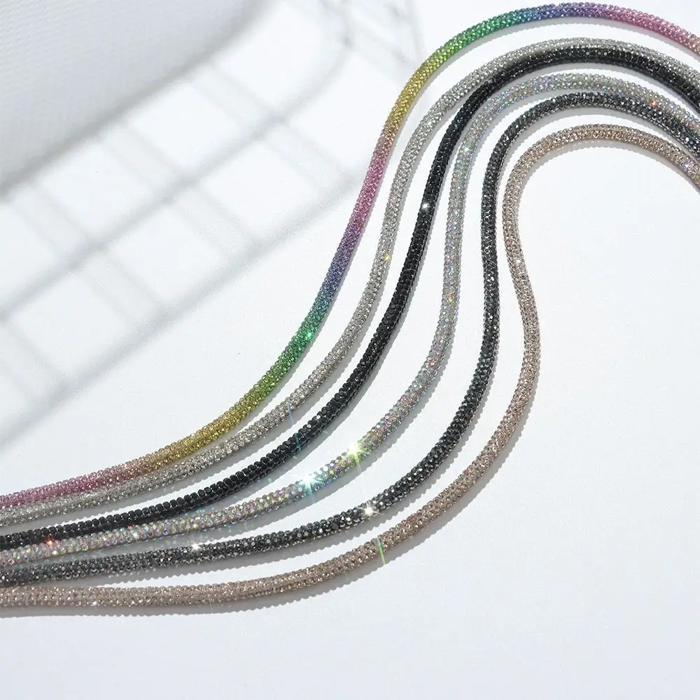 1 pieza DIY correa de trenzado cruzado cordón de diamantes de imitación cordones de zapatos cordones de zapatillas cordones cuerdas brillantes - imagen 3