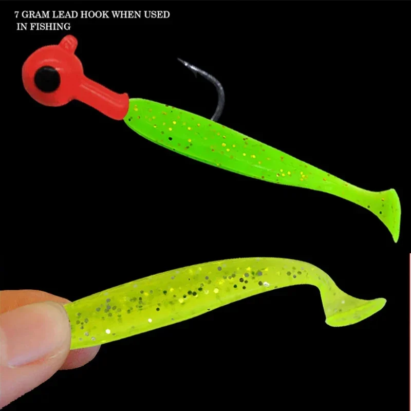 Aorace-Cebo de silicona para pesca en el Mar, Señuelos blandos de 5,5 cm-7cm, Pva, Swimbait, Wobblers, artículos de aparejos artificiales, 10 unidades por lote - imagen 4