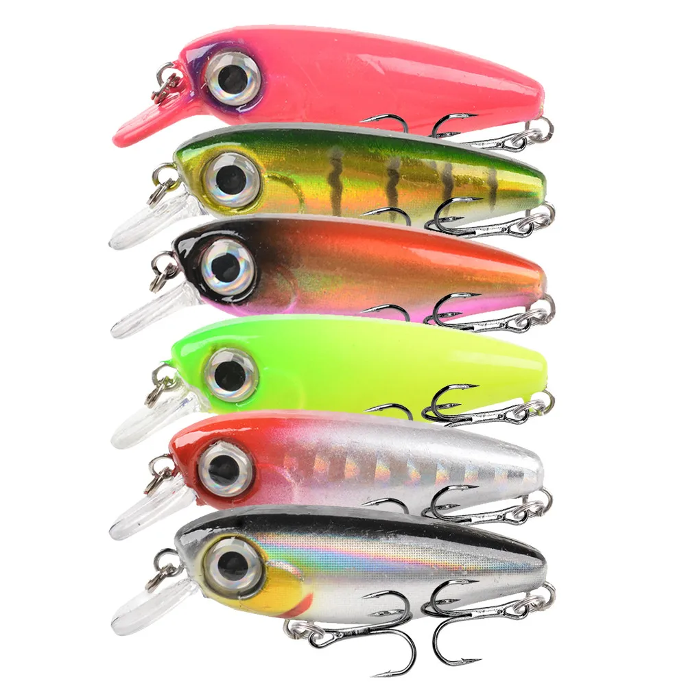 1Pc Mini Minnow Señuelos de Pesca Wobblers 4,5 cm 2,5g cebo duro de plástico Artificial Crankbait Jerkbait Pesca aparejos de lubina - imagen 2