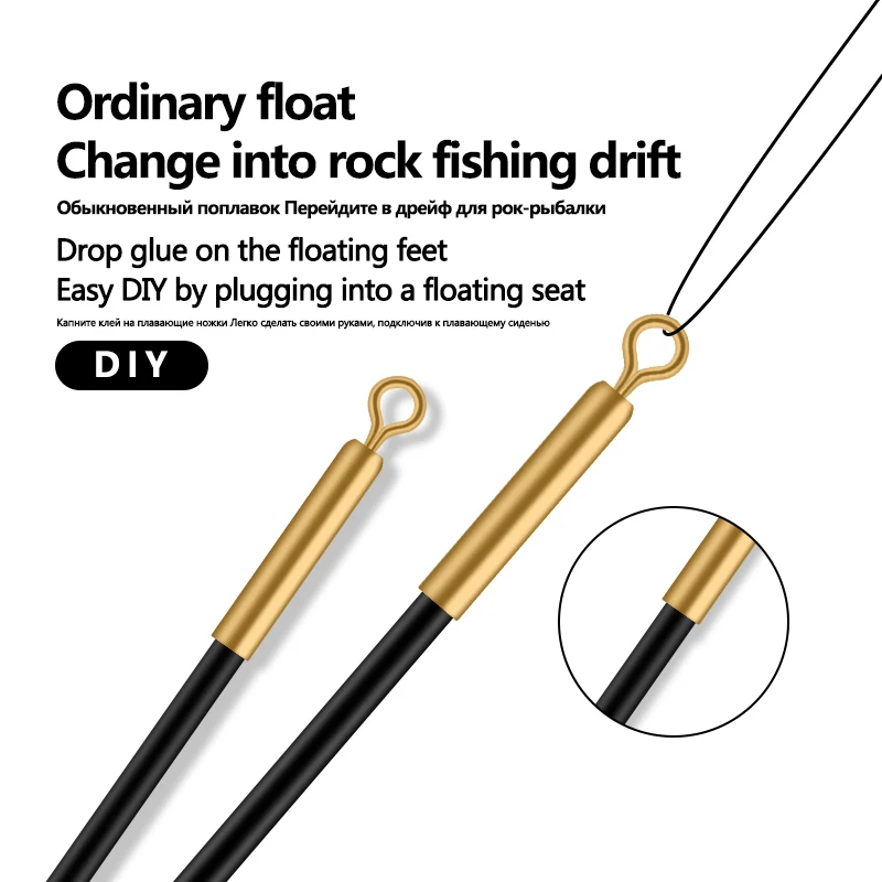 20 piezas soportes de flotador de pesca, soporte de flotador de cobre, conexión de 360 grados, giratorio libre, asiento de acero inoxidable, herramienta de aparejos de pesca - imagen 2