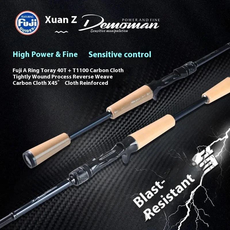 DEMOMAN Caña Spinning Casting Toray 40T T1100 Fuji Anillo A XF - imagen 5