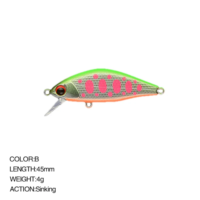 Sakari-señuelo de pesca plano 45S MAX, cebo duro Artificial, Crankbait, aparejos de agua dulce, 45mm/4g - imagen 2