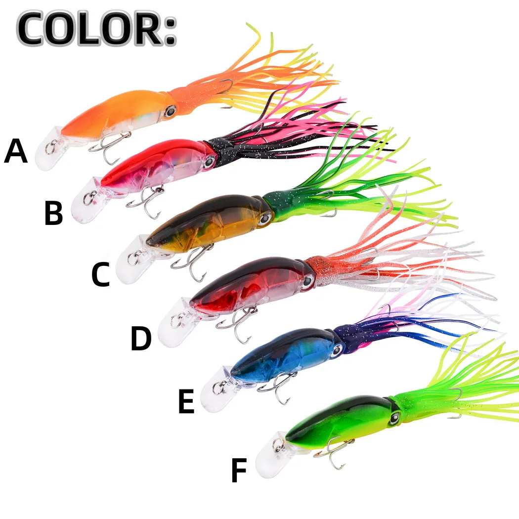 Señuelo de pesca de pulpo, 1 Uds., 14cm, 40g, 6 colores, cebo duro de calamar, gancho de acero rico en carbono, manivela de pulpo para atún, herramientas de atractivo marino - imagen 3