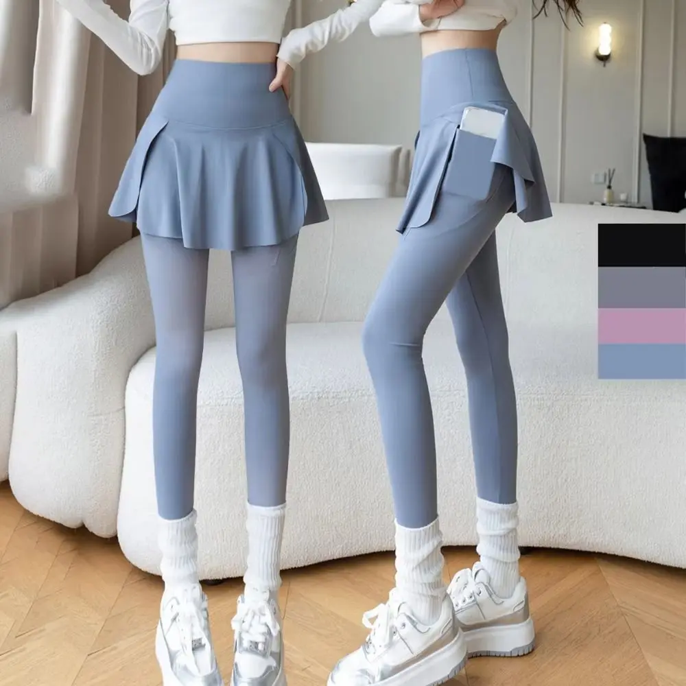 Side Pocket Fitness Legging High Waist with Pocket Elastic Leggings Thickened Skinny Sports Yoga Pants Women's Clothing - imagen 3