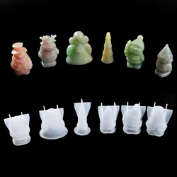 Molde de epoxi DIY de cristal con forma creativa hecha a mano, moldes de muñecas 3D de Navidad, molde de silicona, moldes para hornear postres en forma de Chocolate de resina