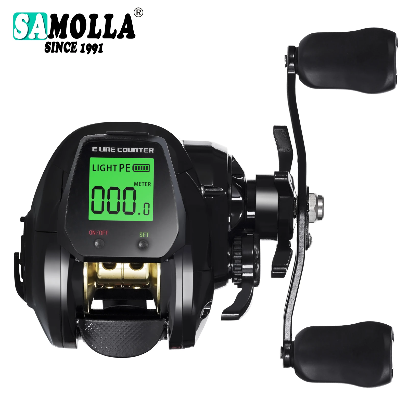 Nuevo Carrete de pesca de Baitcasting electrónico con pantalla Led grande, alta velocidad 7,2: 1, 10kg, rueda de tambor fundida impermeable para agua salada