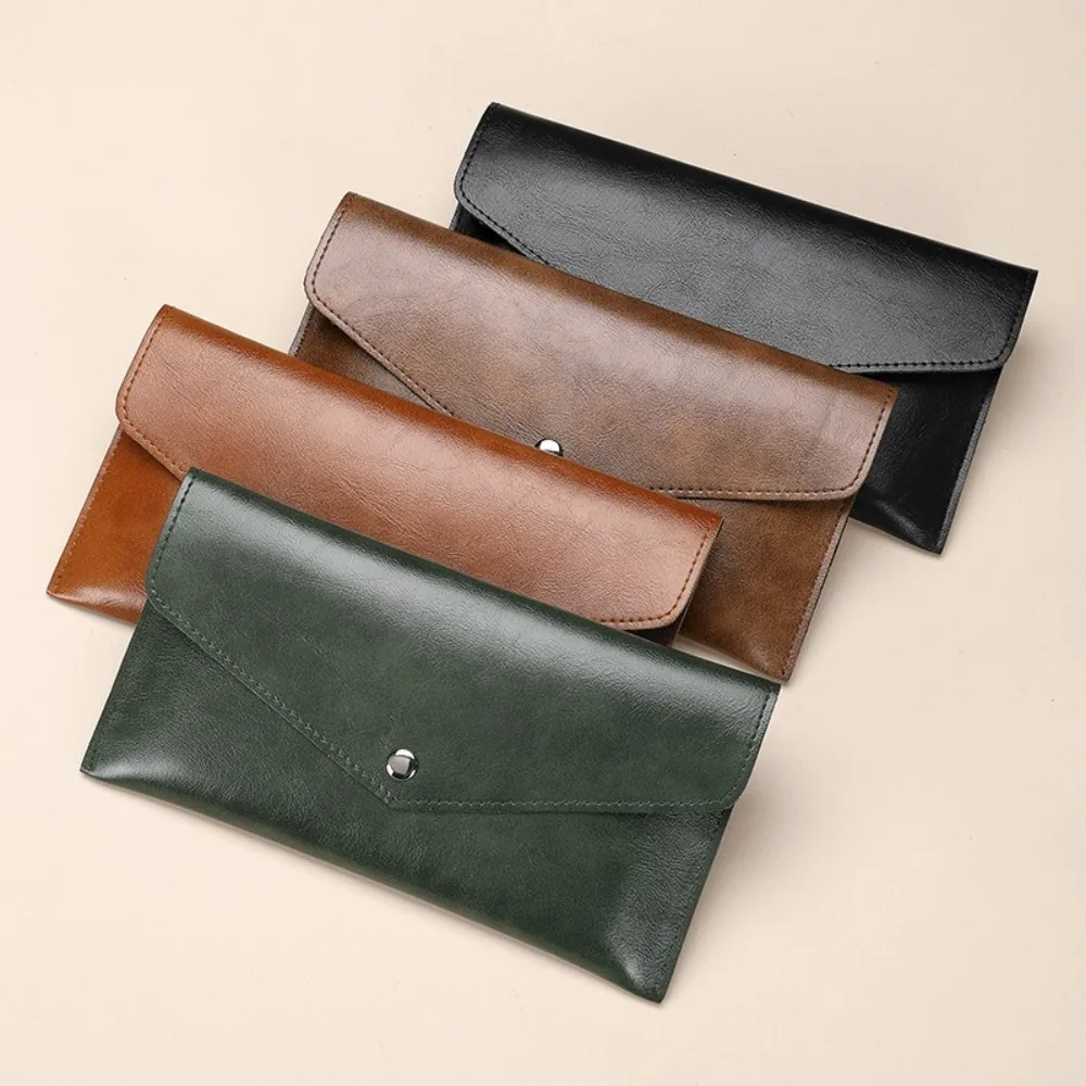 Nuevas carteras de cuero PU, estuche portátil para tarjetas de visita de gran capacidad, bolsa de almacenamiento de recibos, regalo - imagen 5