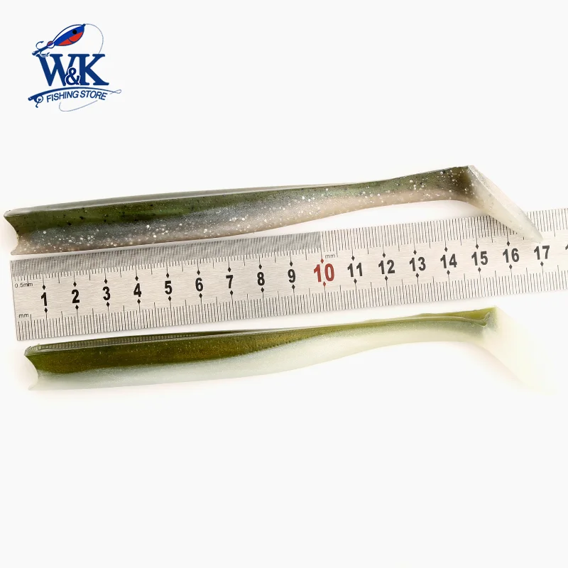 17cm cola de paleta grande para el envío en el océano 3 uds/pk cebo suave bacalao roca peces Señuelos de pesca barco Trolling Shad Jig Head Rig señuelo de PVC - imagen 4