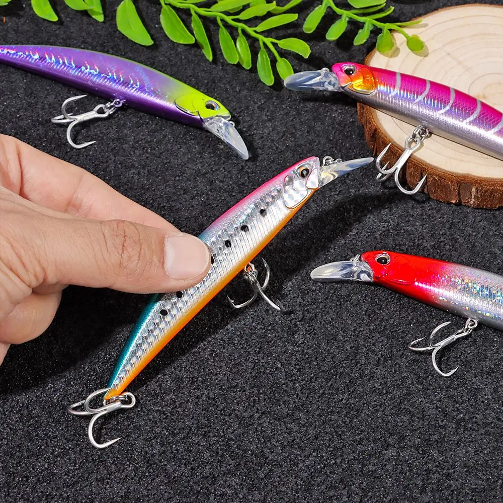 Crankbaits de fundición larga multicolor para pesca en el mar – Se hunden, para pececillos - imagen 5