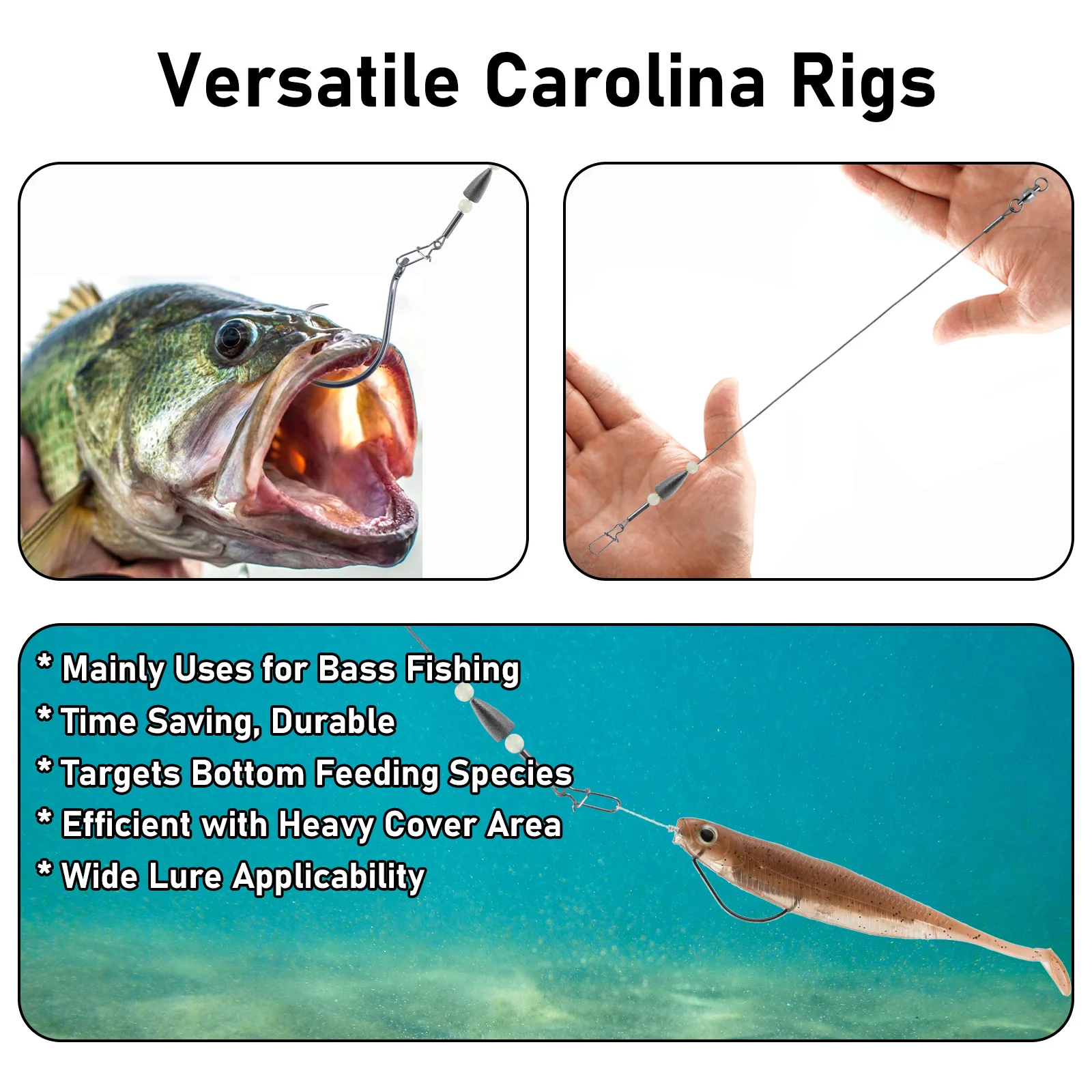 Guía de alambre de pesca de acero inoxidable, aparejo de pesca de lubina, anzuelo enganchado, peso de bala, giratorio, preequipado - imagen 4