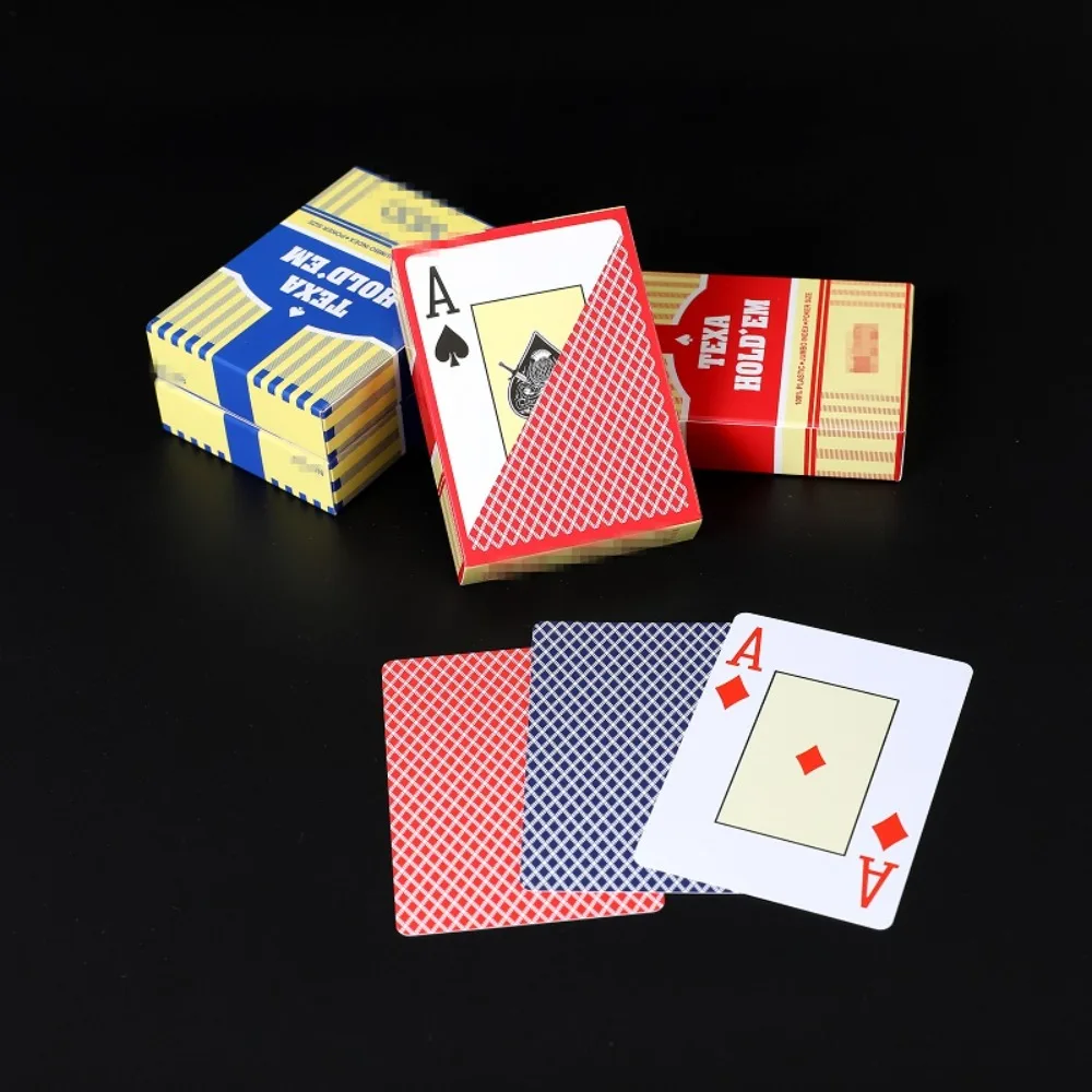 Naipes duraderos a prueba de agua, plástico PVC, exfoliante, Texas Hold'em, cartas de Club de póquer de fuente grande y suave para todos los juegos de póquer
