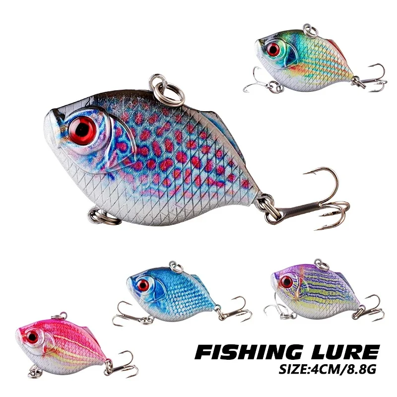 5 unids/set 3D impreso VIB Kit de Señuelos de Pesca 4,5 cm 8,8g cebo duro de plástico agua salada simulación de agua dulce señuelo pargo