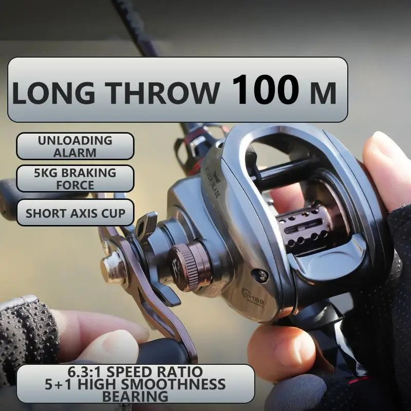 Carrete de fundición de cebo Mavllos BLADE, relación 6,3: 1, ultraligero, 150g, potencia de arrastre, 6KG, 5 + 1 rodamientos, carrete de fundición para lubina con cabeza de serpiente y bagre - imagen 4