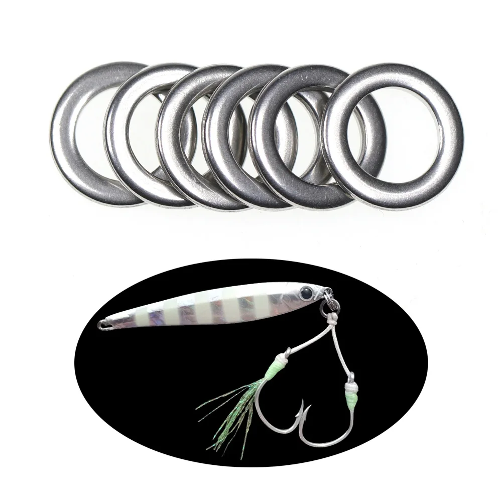 Bimoo-anillo de pesca de soldadura, 20 piezas, anzuelo asistente de pesca, señuelo de agua salada, anillos sólidos de acero inoxidable de alta resistencia, no oxidados # 2 - # 9 - imagen 4