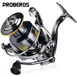 Carrete giratorio Proberos serie CM2000-7000, relación de engranaje 5,2: 1, ambidiestro, carrete de pesca giratorio