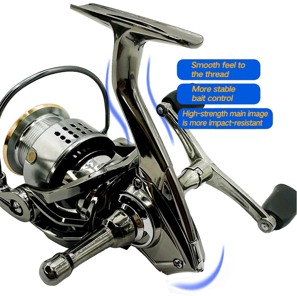 Carrete de pesca giratorio profesional ultraligero 2000 ~ 4000 5,2: 1 Ratio de engranaje 17.6LB arrastre máximo CNC carrete de Metal para agua dulce y salada - imagen 3