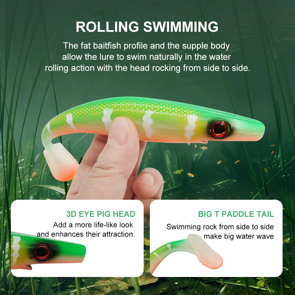 KESFISHING Hog Shad 4 "5" 6 "8" pulgadas Pesca Isca cebo Artificial para gran captura Pesca en el mar Wobblers pesca de invierno Pesca suave - imagen 4