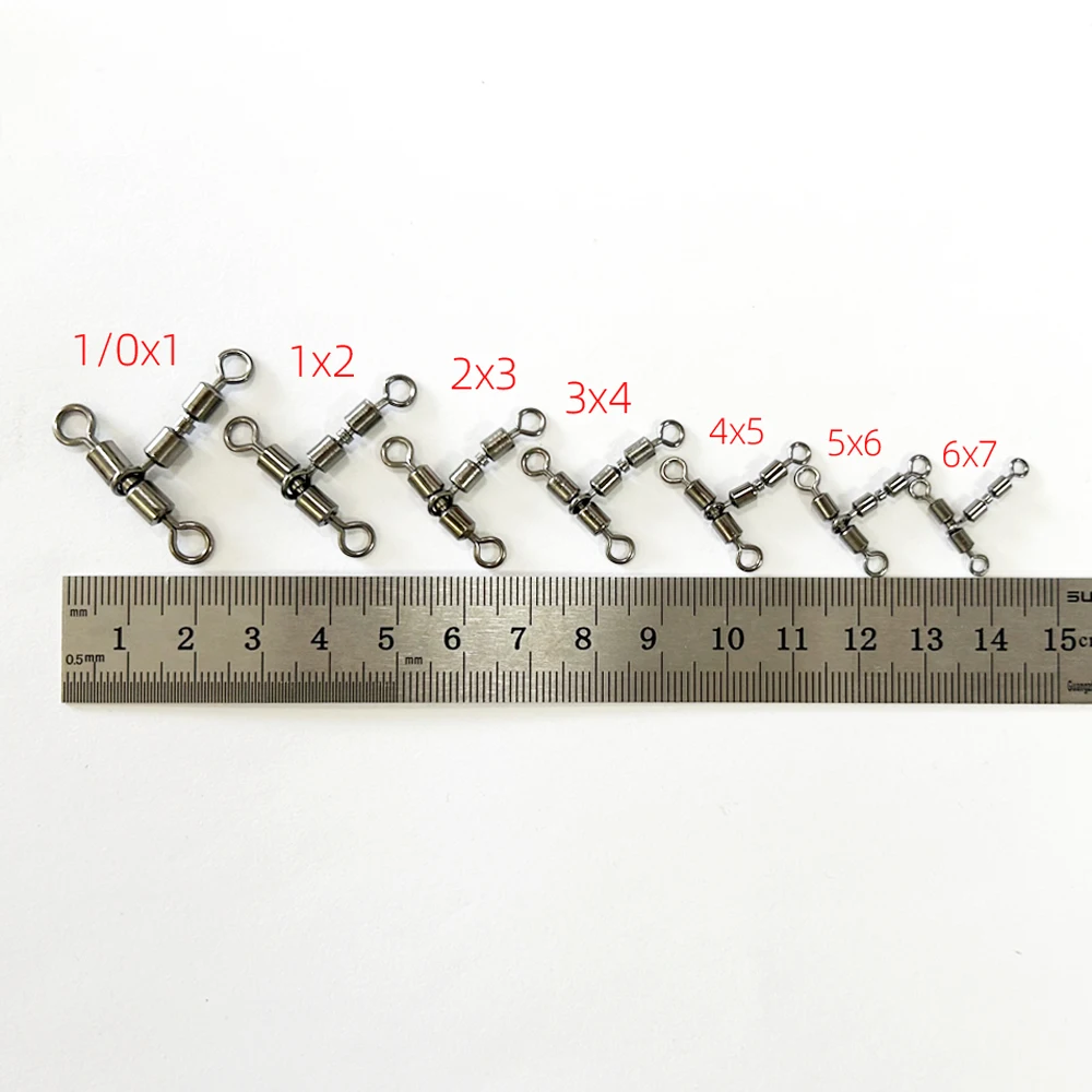 5 o 10 Uds. Giratorios de pesca de latón, anzuelo de tres vías, enlace bifurcado, accesorios de pesca giratorios - imagen 3