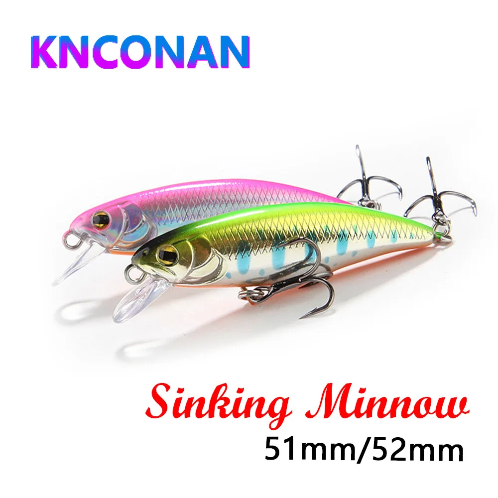 Señuelo de pesca de pececillo hundido, 52S, intruso, 52mm, 4,5g, trucha Artificial, Ajing, arroyo, lago, Jerkbait, pesca en roca, cebos duros, 1 ud.