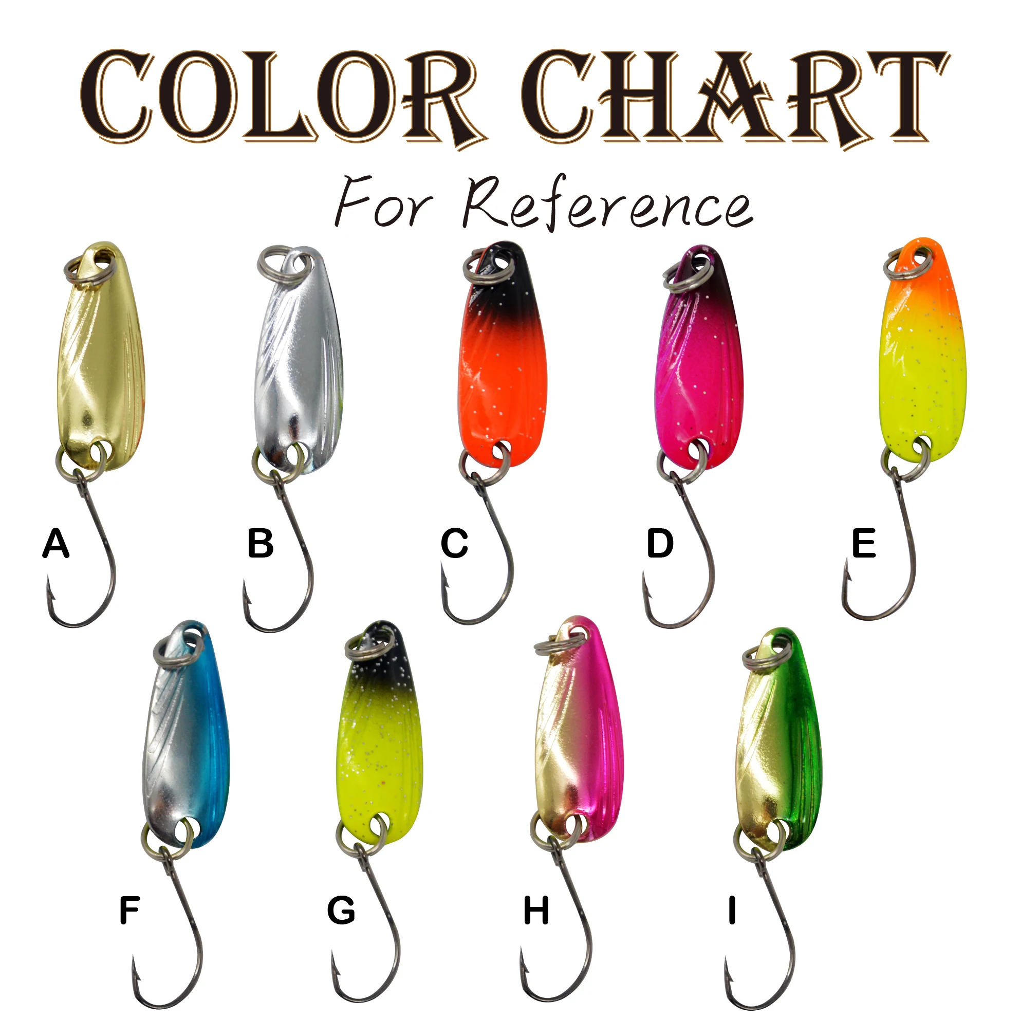 Señuelos de Pesca con cucharas, 2,5g, 28mm, 9 piezas, con un solo gancho afilado, cucharas para juego de pesca de trucha, lubina y caballa - imagen 5