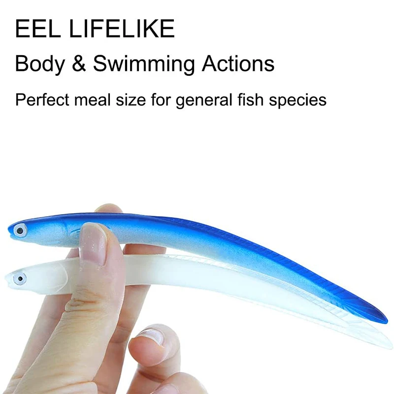 PRO BEROS-SEÑUELOS blandos de Anguila de 5 piezas, señuelos artificiales de 14cm y 6,3g, gusano de pesca de silicona, Lucio, pececillo, Swimbait, Jigging, cebos de plástico - imagen 5